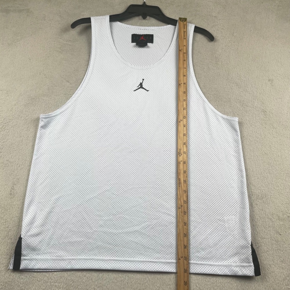 Jordan Tank Top Mens Small White Mesh Dri-Fit Jumpman Basketball Jersey Wicking - Picture 6 of 8